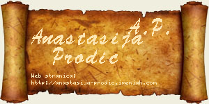 Anastasija Prodić vizit kartica